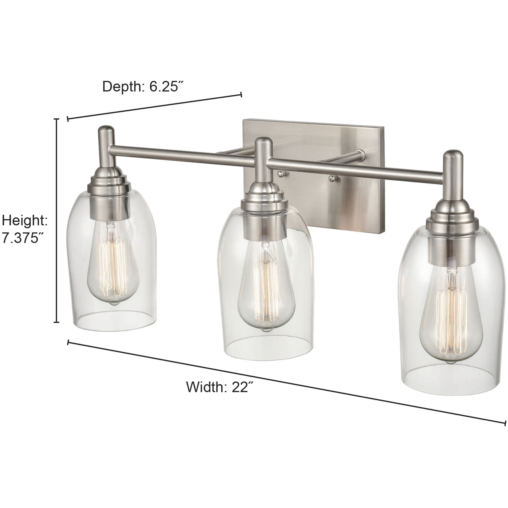 Arlett 3 Light 22 inch Modern Gold Bathroom Vanity Light Wall Light